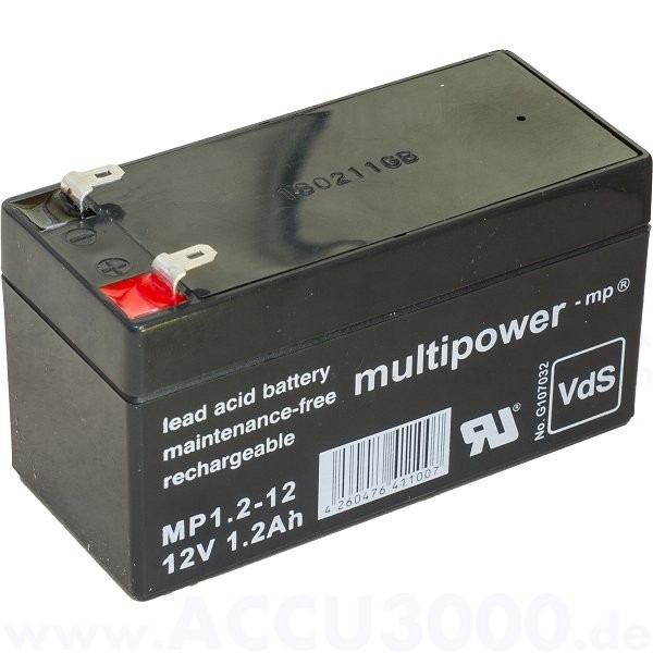 12V, 1.2Ah (C20), Multipower MP1.2-12