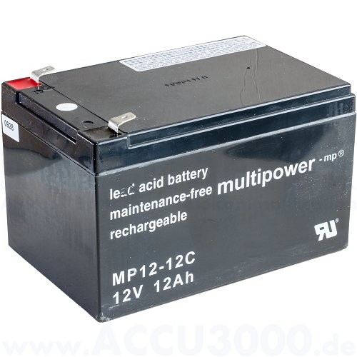 12V, 12.0Ah (C20), Multipower MP12-12C, Zyklenfest