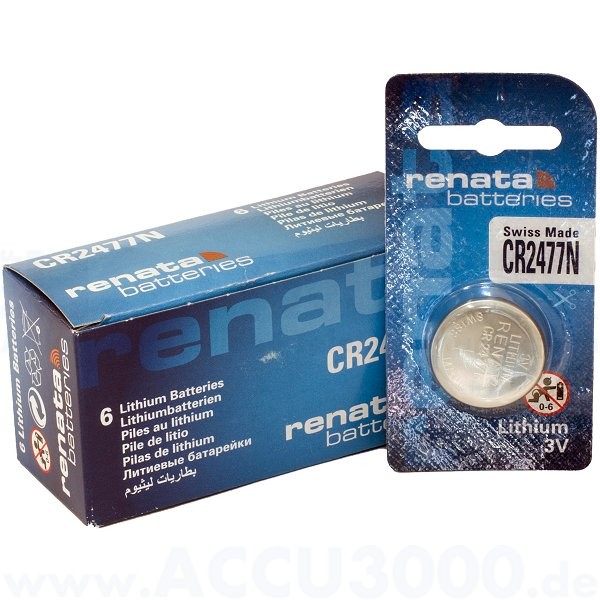 Renata CR-2477N - 3V, 950mAh, 10 Stück - 24 x 7.7mm