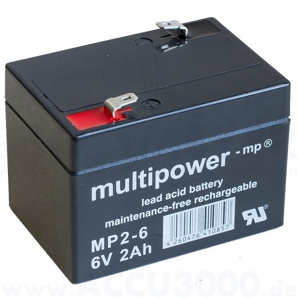 6V, 2.0Ah (C20), Multipower MP2-6
