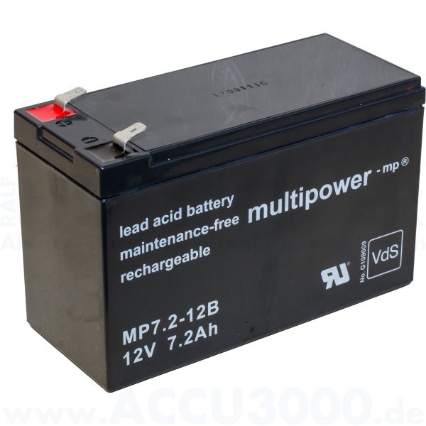 12V, 7.2Ah (C20), Multipower MP7.2-12B