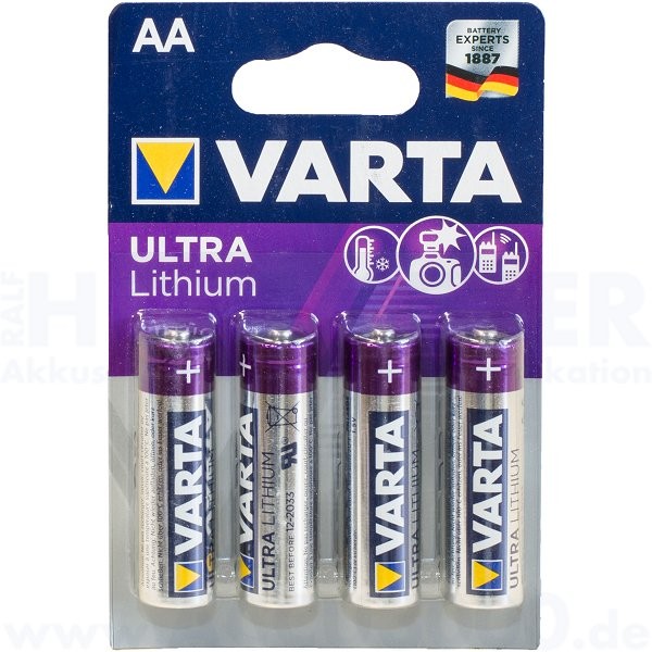 Varta Lithium AA Mignon - 1.5V, 2900mAh - 4er Pack