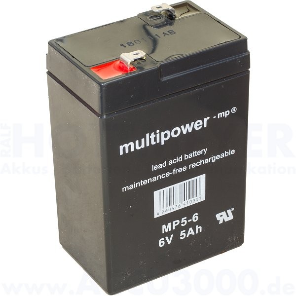 6V, 5Ah (C20), Multipower MP5-6