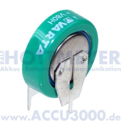 Varta V80H, mit Printanschluss - 1.2V, 70mAh, NiMh - 16 x 6mm