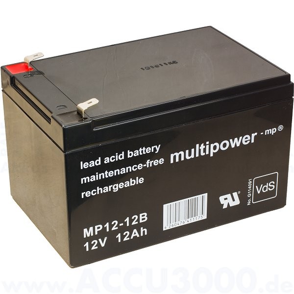 12V, 12.0Ah (C20), Multipower MP12-12B