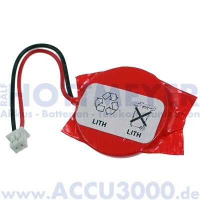 Knopfzelle CR-2032 mit Stecker - 3V, CMOS-Batterie