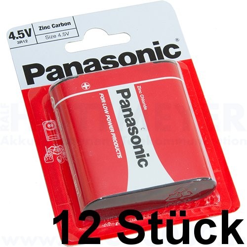 Panasonic Special-Power 3R12R Flachbatterie - 4.5V, 1800mAh, 12er Pack Batterie