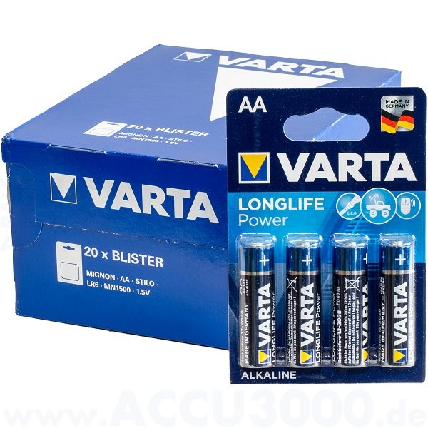 Varta LONGLIFE Power Mignon AA - 1.5V, 20x 4er Pack (80 Stück)