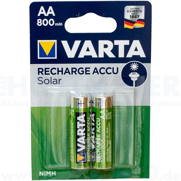 Varta Solar Accu Mignon AA, 56736 - 1.2V, 800mAh, NiMh - 2er Blister