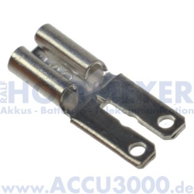 Flachsteckeradapter für Bleiakkus 4.8/6.3 - von Faston 187 (4.8mm) auf Faston 250 (6.3mm)