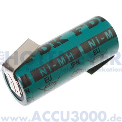 FDK HR-4/5AU, Akku NiMh 4/5 A - 1.2V, 2150mAh - mit Lötfahne - 17.0 x 43.0mm