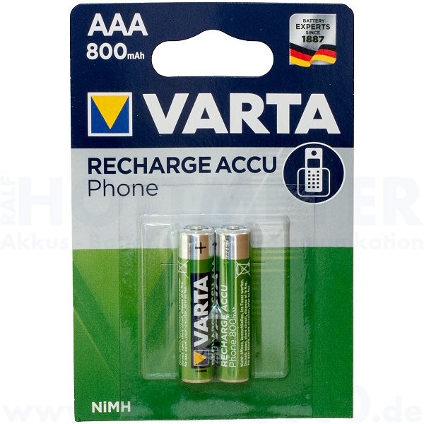 Varta RECHARGE ACCU Phone AAA 800mAh - 2er Blister