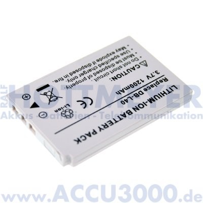 Akku f. Sanyo DB-L40 - 3.7V, 1200mAh, Li-Ion