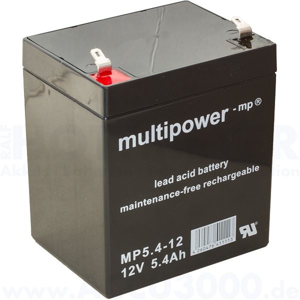 12V, 5.4Ah (C20), Multipower MP5.4-12