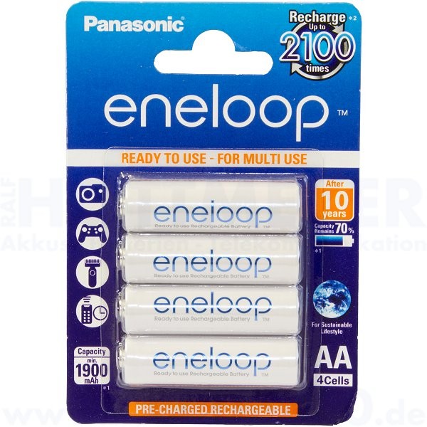 Panasonic eneloop Mignon AA - 1.2V, 1900mAh - 4 Stück