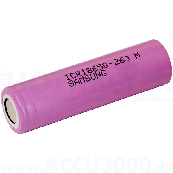 Samsung Lithium-Ionen Akku ICR18650-26J, 4/3A - Rohzelle