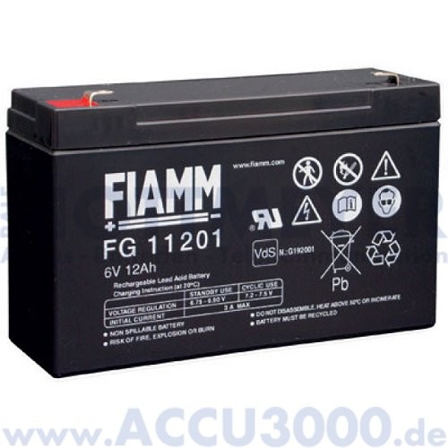 6V, 12.0Ah (C20), Fiamm FG11201