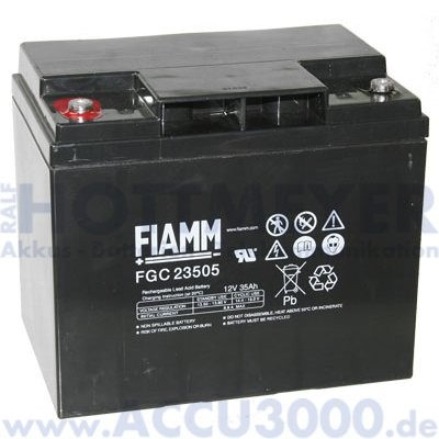 12V, 35.0Ah (C20), Fiamm FGC 23505, Zyklenfest