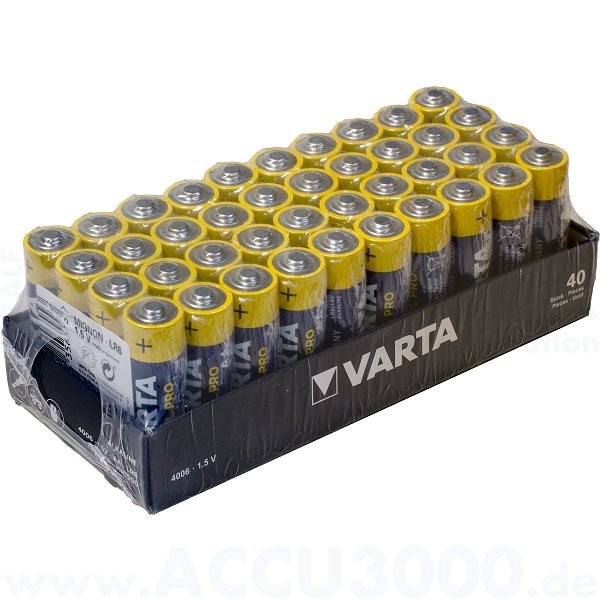Varta Industrial Batterie AA Mignon Alkaline Batterien LR6-40er pack Germany 