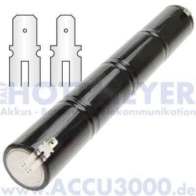 Akku für Notbeleuchtung 4.8V, 4000mAh - 4er Säule, L1x4 Saft VT D mit Faston +6,3/-4,8mm, NiCd