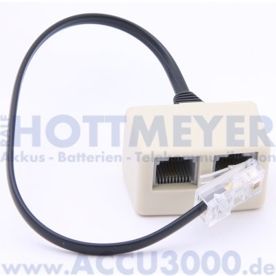 ISDN Adapter Western 8(4) (RJ45) 2fach - mit ca. 10cm Anschlussleitung