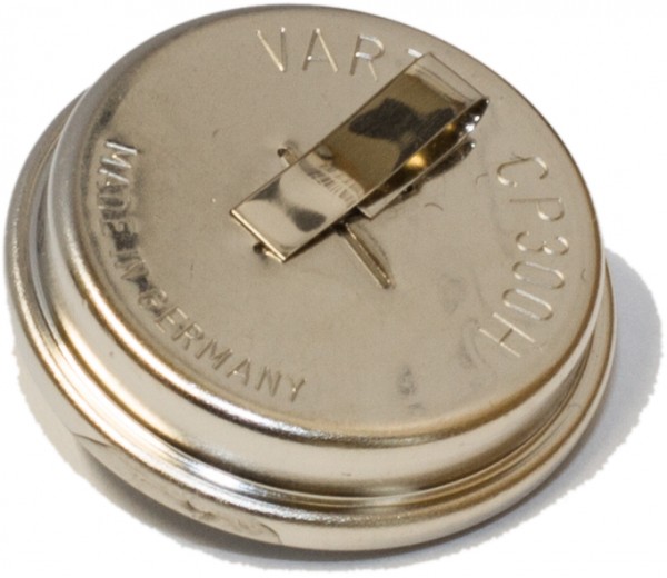 Varta CP300H, mit Lötfahne - 1.2V, 300mAh, NiMh - 25.1 x 7.6mm