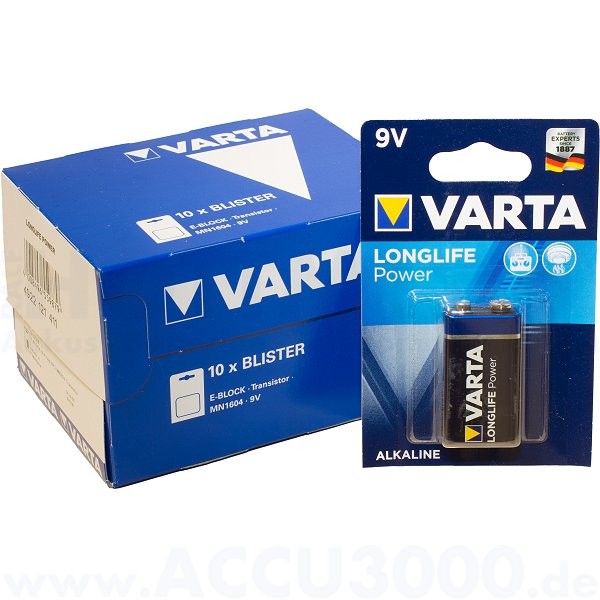 Varta LONGLIFE Power E-Block, 6LP3146 - 9V, 10er Pack