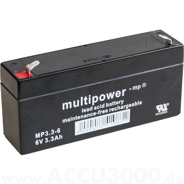 6V, 3.3Ah (C20), Multipower MP3.3-6