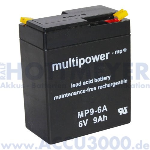 6V, 9.0Ah (C20), Multipower MP9-6A