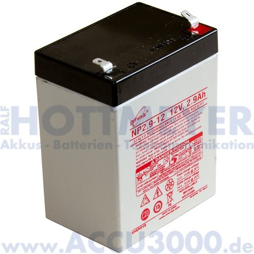 12V, 2.9Ah (C20), EnerSys Genesis NP2.9-12