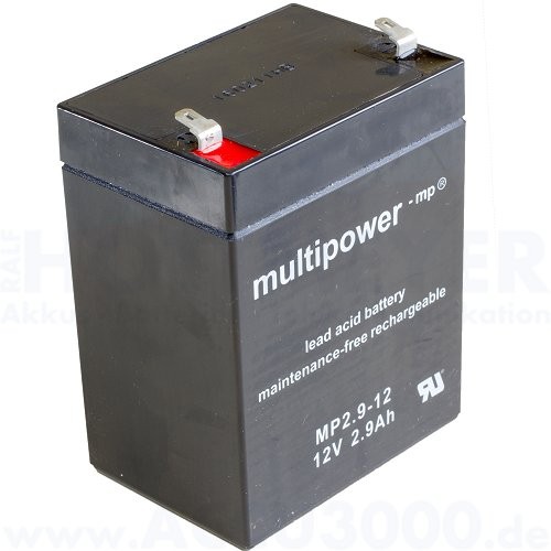 12V, 2.9Ah (C20), Multipower MP2.9-12