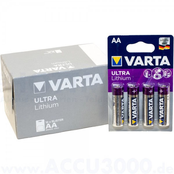 Varta Lithium AA Mignon - 1.5V, 2900mAh - 40 Stück (10x 4er Pack)