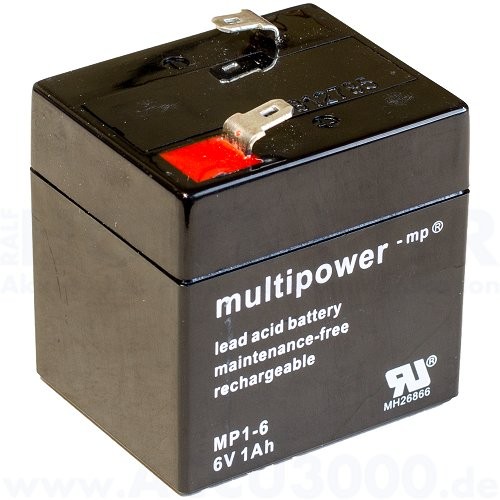 6V, 1.0Ah (C20), Multipower MP1-6