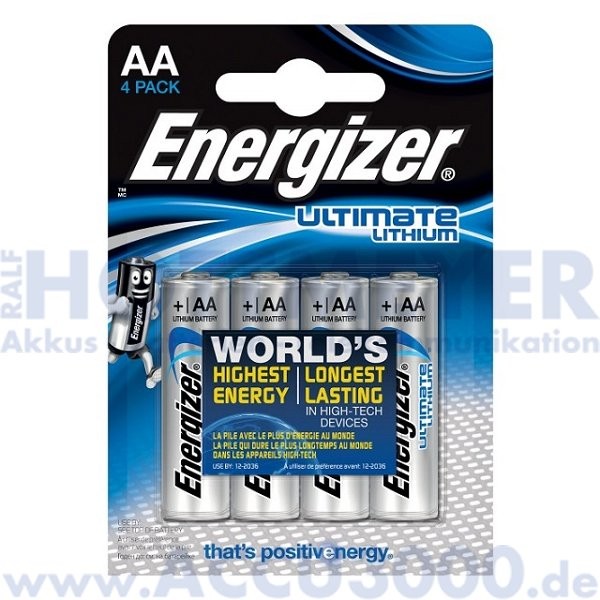 Energizer Ultimate Lithium Mignon AA - 1.5V, 3000mAh - 4 Stück