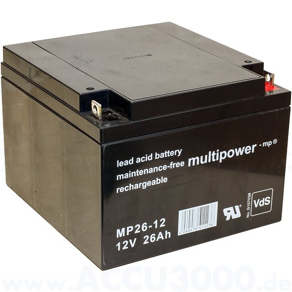 12V, 26.0Ah (C20), Multipower MP26-12