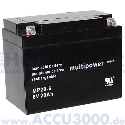 6V, 20.0Ah (C20), Multipower MP20-6