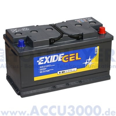 12V, 80.0Ah (C20), Exide Equipment Gel ES900 (G80)