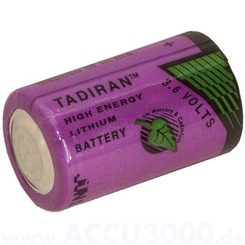 Tadiran SL-750/S, 3.6V, 1100mAh - 14.7 x 25.2mm, 1/2 AA