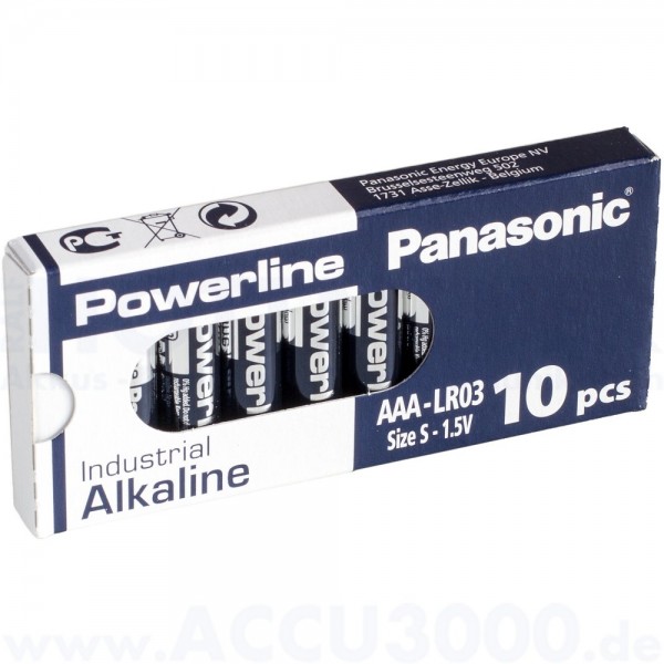 Panasonic PowerLine LR03AD/B Micro AAA - 1.5V, 10 Stück