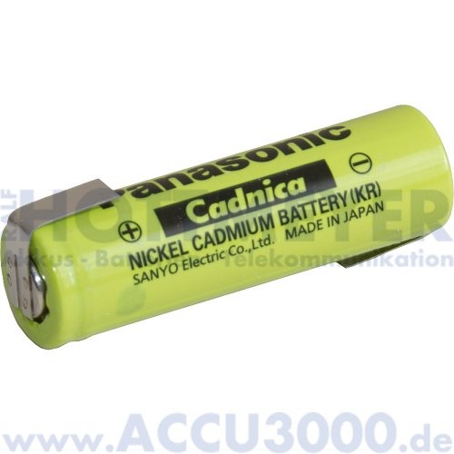 Panasonic N-700AACL, Akku NiCd AA Mignon - 1.2V, 700mAh, Flattop - mit Lötfahne