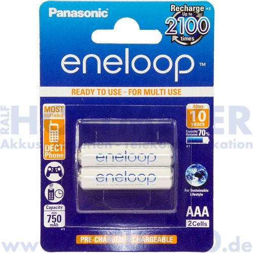 Panasonic Akku NiMh BK-4MCCE/2BE eneloop, Micro AAA