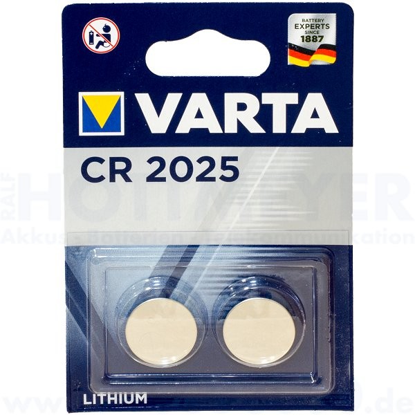 Varta Lithium CR-2025 - 3V Knopfzelle - 2er Pack