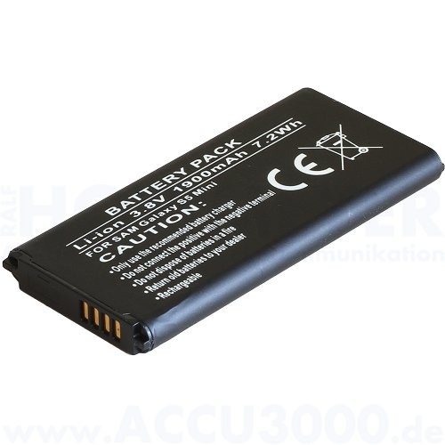 Akku f. Samsung Galaxy S5 Mini, S5 DX, S5 Neo - 1900mAh, Li-Ion - Kompatibler Handyakku
