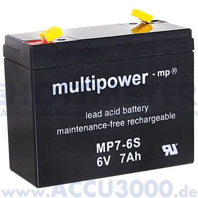 6V, 7.0Ah (C20), Multipower MP7-6S