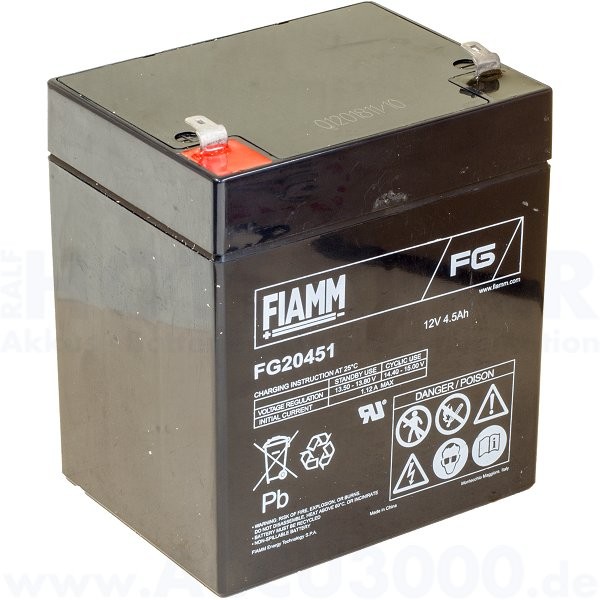 12V, 4.5Ah (C20), Fiamm FG20451