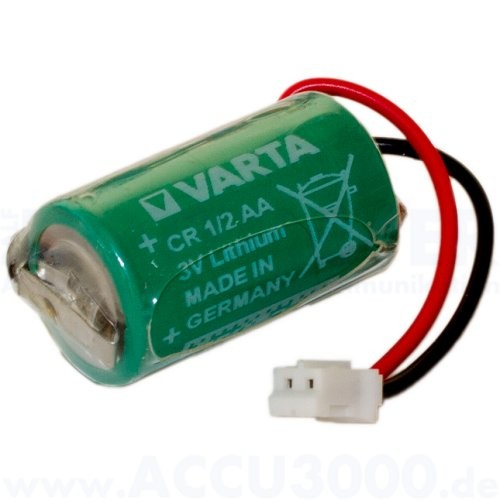 Varta CR 1/2 AA - 3.0V, 950mAh, mit Kabel und Stecker - 1/2AA